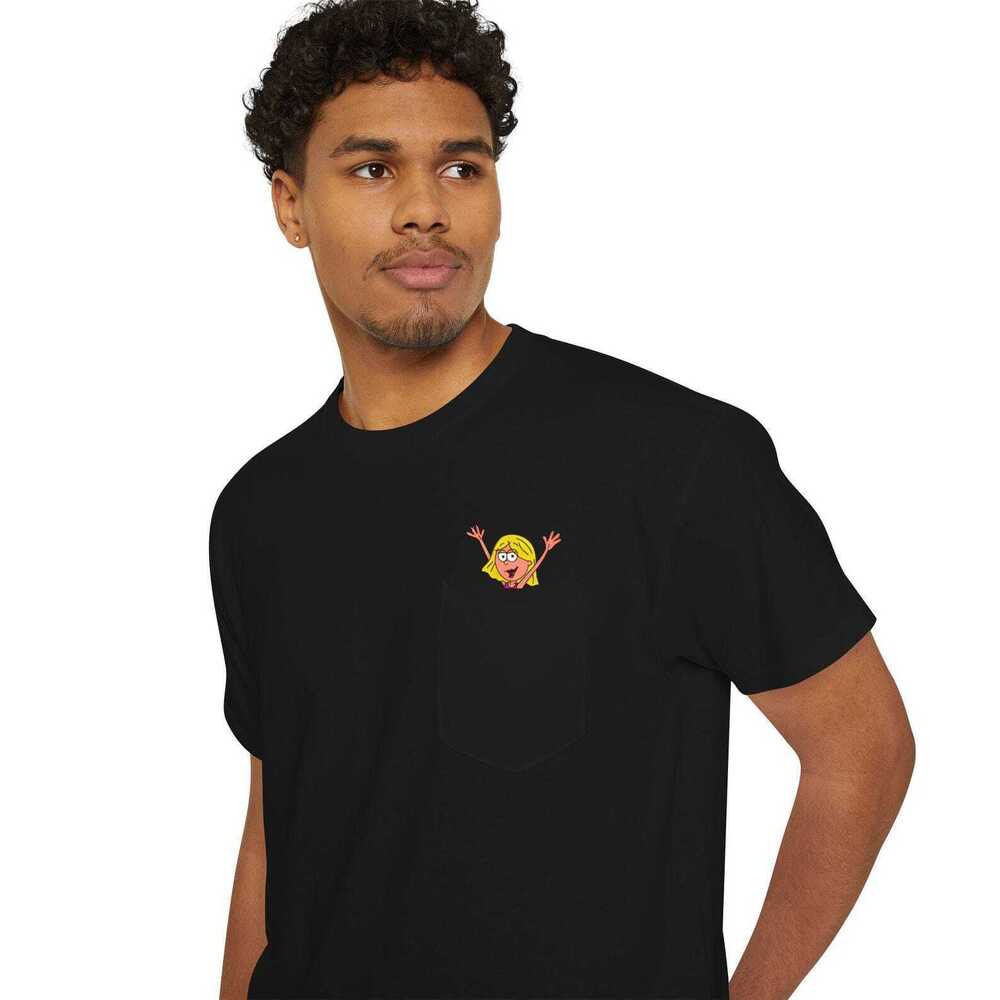 Lizzie McGuire Cartoon Girl Pocket Tee Black